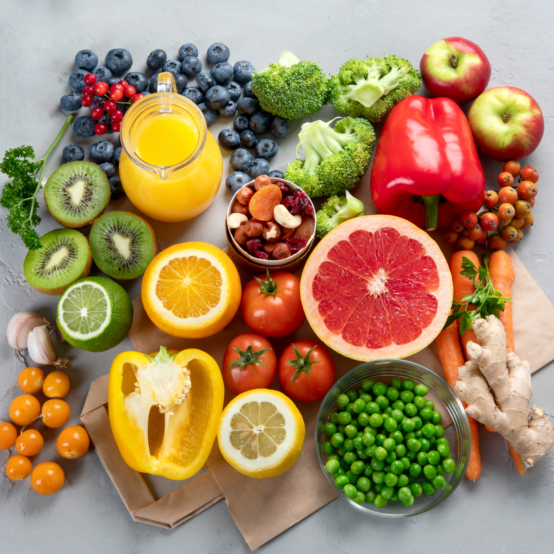 Manger mieux Image de fruits et légumes de saison remplis de vitamines et minéraux