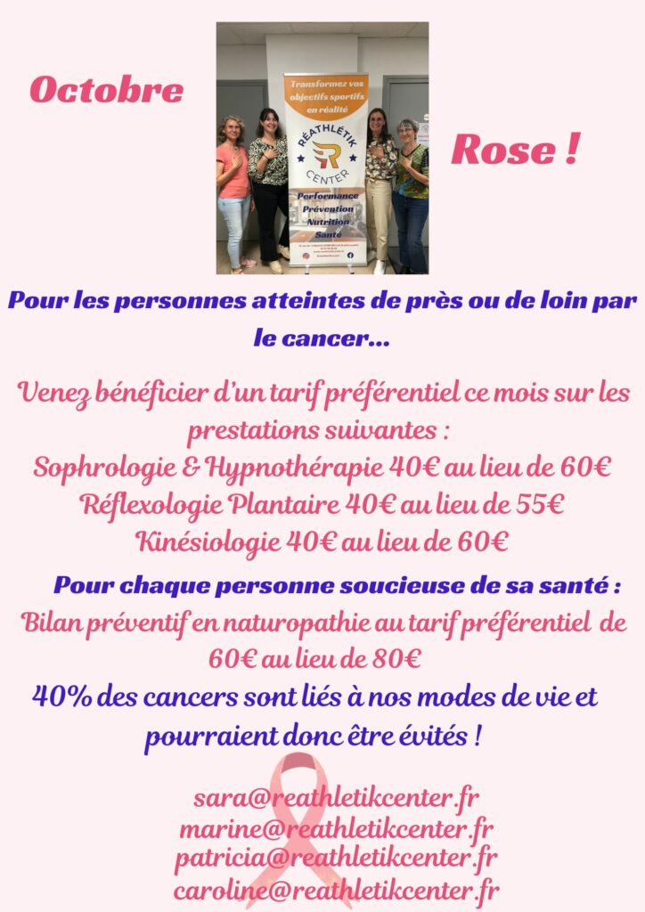 Affiche octobre rose, nos professionnels s'unissent pour la lutte contre le cancer
